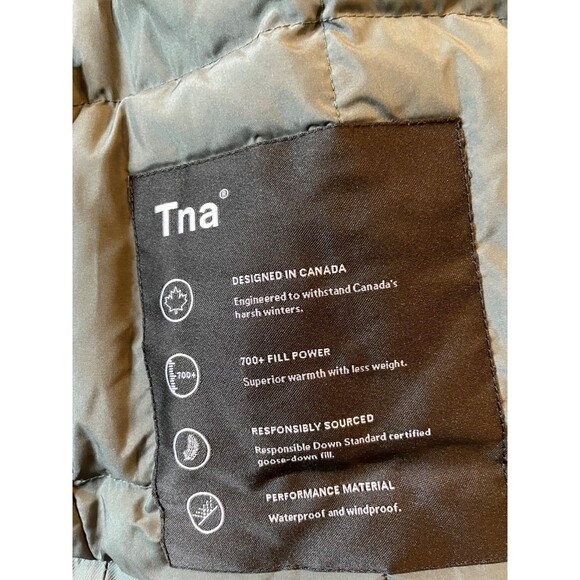 NWT- Aritzia TNA the summit parka short coat size small smoky emerald green - Picture 4 of 6